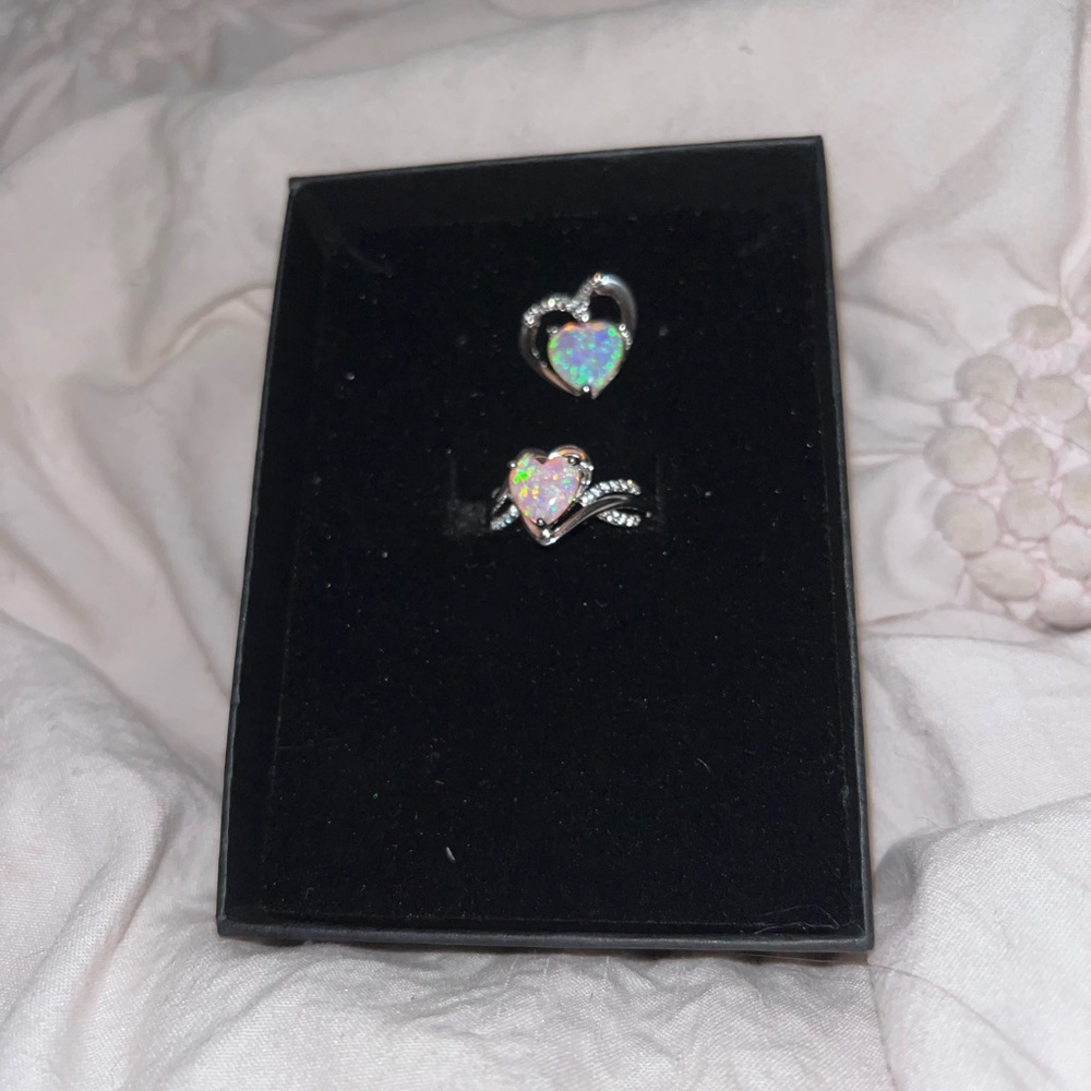 Opal ring and pendant
